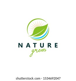 Organic farming logo design - eco nature green leaf