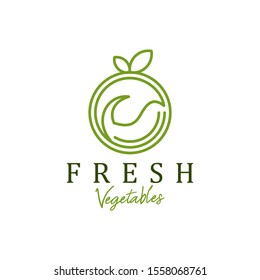 Organic farming logo design - eco nature green leaf planting tree farm agricultural 