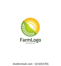 Organic farming logo design idea. Farm fresh products Logo. Farm house logo design template.