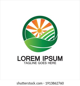 Organic farming logo vector illustration design,natural product icon .Farm logo template.Abstract Organic Agriculture Logo Template. Vector illustration