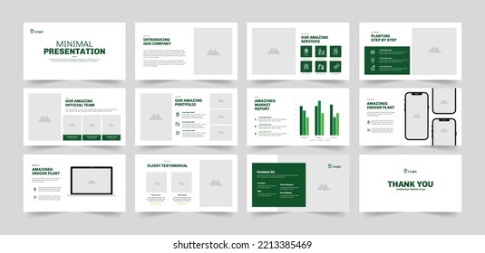 Organic farming presentation slide template or agriculture presentation template or Green Environment presentation slide design