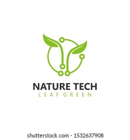 Organic Farming Technology Logo Design - Eco Nature Green Leaf