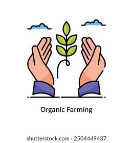 Organic Farming vector  Filled outline icon style illustration. Symbol on White background EPS 10 File
