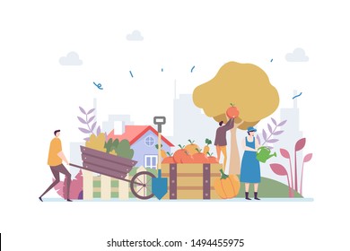 
Organic Farming Vector Illustration Concept Showing farmers harvesting organic fruit and vegetable, Suitable for landing page, ui, web, App intro card, editorial, flyer, and banner.
