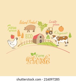 Organic & farm-vector concept.