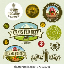 organic & farm-vector labels and elements