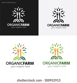 Organic farm,Vector Logo Template