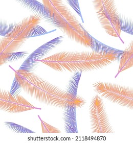 Organic feather plumage vector seamless ornament. Pretty illustration. Airy natural feather plumage fabric print ornament.
