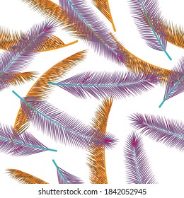 Organic feather plumelet vector seamless pattern. Simple background. Ethnic aztec feather plumelet fashion print seamless ornament.