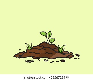 Organic fertilizer for Compost life cycle infographic doodle hand drawn style. Composting process with organic waste, dust bin and compost box vector illustration.