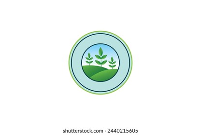 Organic fertilizer creative emblem for logo template - farming agriculture useful component - naturally occurring organic wastes. Isolated emblem
