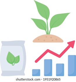 Organic fertilizer Effect Concept, Crop Growth Using synthetic fertiliser Vector color Icon Design, Smart agriculture symbol, Digital agriculture Sign, satellite farming stock illustration