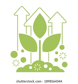 Organic fertilizer emblem - farming agriculture useful component - naturally occurring organic wastes - isolated vector icon