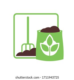 Organic fertilizer icon - farming agriculture useful component - naturally occurring organic animal wastes - isolated vector pictogram