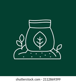 organic fertilizer icon, line vector