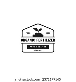 Organic fertilizer logo or organic fertilizer label vector isolated. Best organic fertilizer logo for product, websites, design element, and more about organic fertilizer.