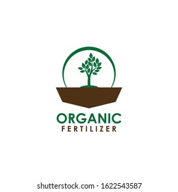 Organic Fertilizer Logo Natural green and Care for the earth's nature, nature reserves, greening