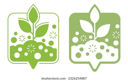 Organic fertilizer stamp - farming agriculture useful component - naturally occurring organic wastes - isolated vector icon