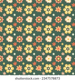 Organic flat abstract floral pattern