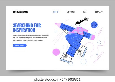 Organic flat creative solutions landing page template vector design in eps 10
