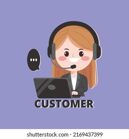 Organic flat customer support illustration