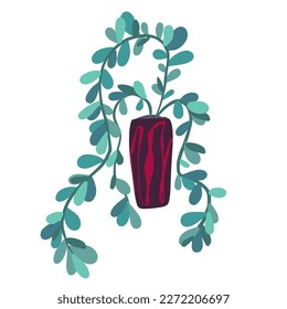 Organic flat houseplant collection Vector illustration. Isolated on white,