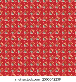 Organic flat pressed flowers pattern