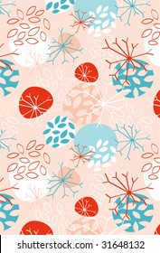 Organic Floral Dandelion Seamless Pattern