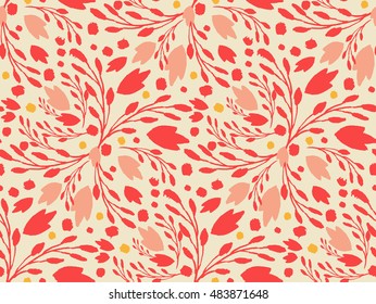 Organic floral pattern in rich warm colors