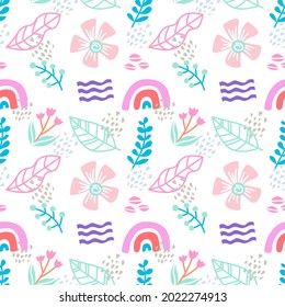 organic floral seamless pattern vector background