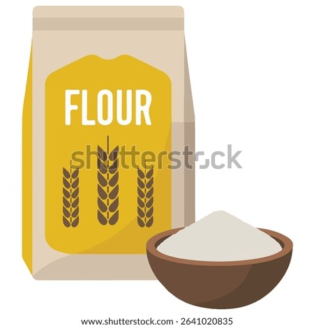 Organic flour package for baking isolated vector illustration on white background