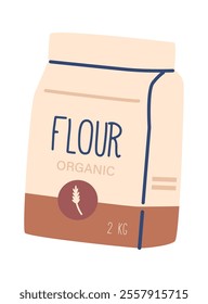 Organic flour in paper pack