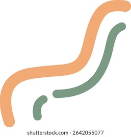 : An organic, flowing blob shape in warm orange tones, evoking the fluidity and tranquility of natural forms in a minimalist, abstract design.