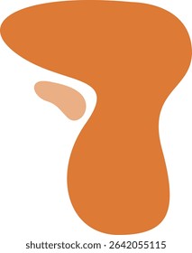 : An organic, flowing blob shape in warm orange tones, evoking the fluidity and tranquility of natural forms in a minimalist, abstract design.