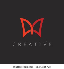 Logotipo de carta M fluindo orgânico para marca Eco e bem-estar Identidade comercial