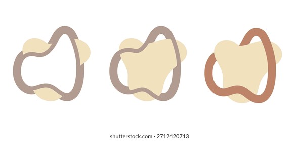 Formas De Líquidos Orgânicos. Um conjunto de formas abstratas de amebas contemporâneas e elementos líquidos para design gráfico moderno