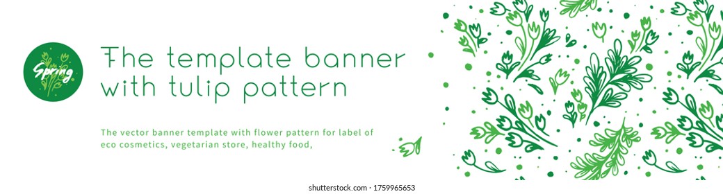 Organic food background for eco store. Eco-friendly icons set. Natural logo elements. Bio labels. Organic banner template for healthy design. Vector leaves pattern seamless. Agriculture banner.