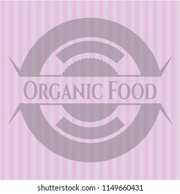 Organic Food badge with pink background