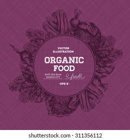 Organic food banner collection. Fresh vegetables. Vector illustration