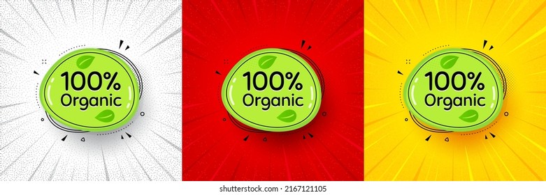 Organic Food Banner. Flash Offer Banner, Coupon Or Poster. Nature Bio Product Tag. Vegetarian Eco Icon. Organic Food Promo Banner. Retail Marketing Flyer. Starburst Pop Art. Vector