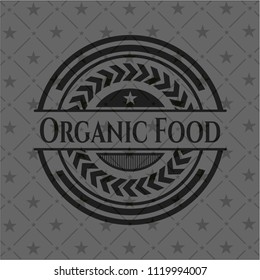Organic Food black emblem. Vintage.