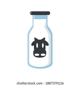 organic food bottle of milk fresh product vector illustration
