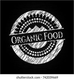 Organic Food with chalkboard texture