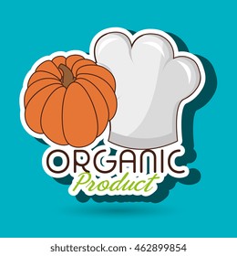 organic food chef hat vector illustration graphic