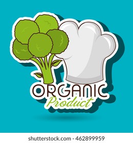 organic food chef hat vector illustration graphic