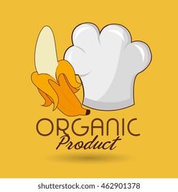 organic food chef hat vector illustration graphic