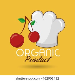 organic food chef hat vector illustration graphic