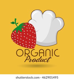 organic food chef hat vector illustration graphic
