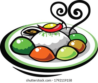 Organic Food and Chef Vector Illustration