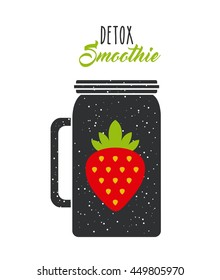 Organic food concept represented by detox icon. Colorfull and flat illustration. 